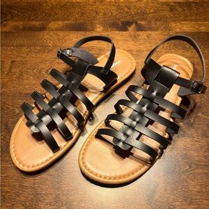 Sonoma Black Strappy Sandals with Tan Sole